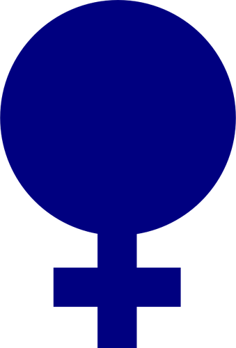 Vector drawing of full blue gender symbol for females