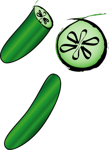 Komkommer vector illustraties