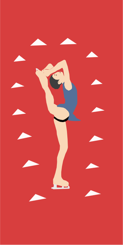 Ice skater vector image on red background