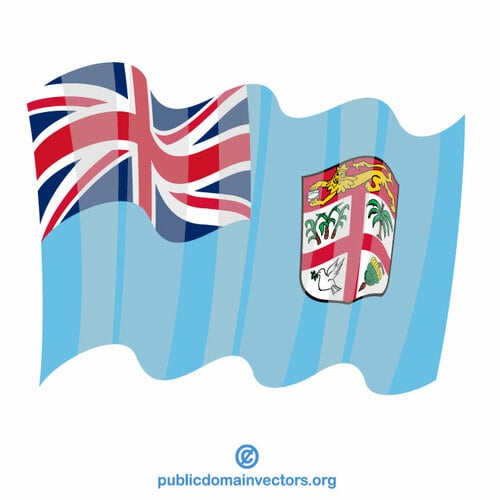 Waving flag of Fiji