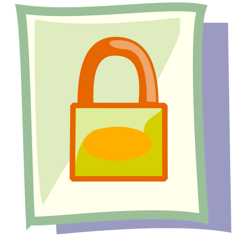 Vector clip art of locked file PC icon in pastel colour