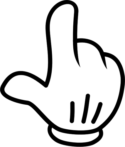 Finger pointing nog in black and white image