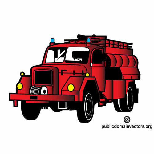 Incendio camión vector clip art