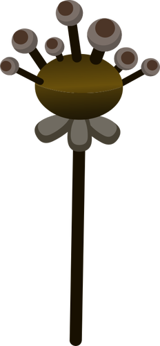 Vector de dibujo de decorativo flor marrón