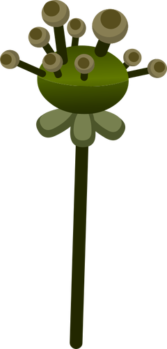 Векторное изображение оттенков зеленого цветка как завод