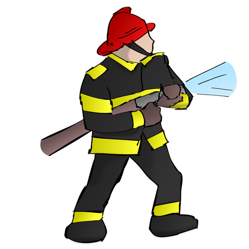 Brandweerman vector tekening