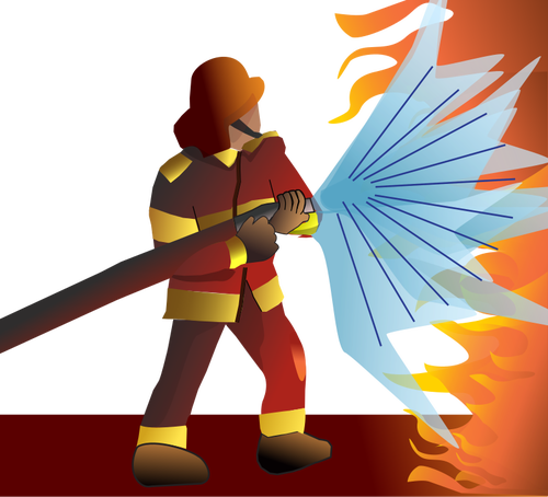 Vektorový obrázek přilbou hasič bitvy plamenů