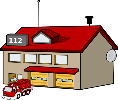 Vector clip art of fire house