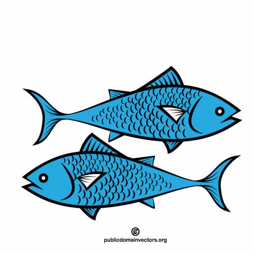 Pescado azul vector Clipart