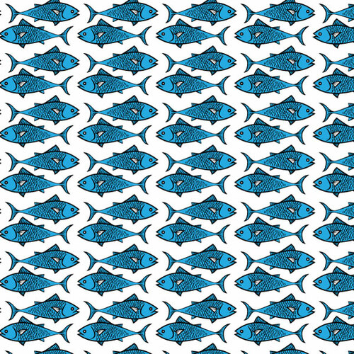 Blue fish seamless pattern