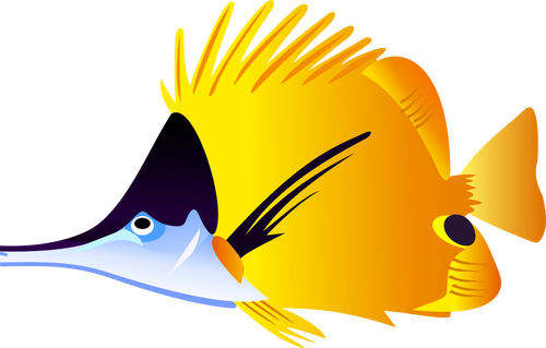 Черные и желтые рыбы векторные иллюстрации