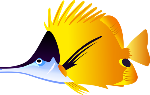 Black and yellow fish vector illustration