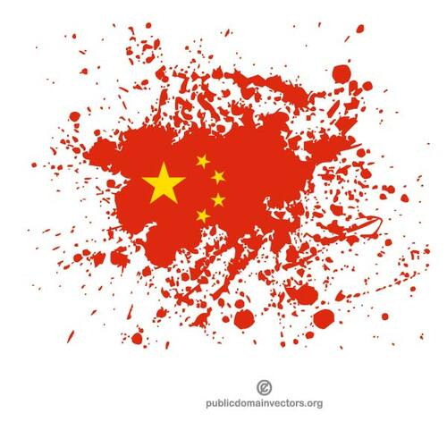 Çin bayrağı ile mürekkep lekesi