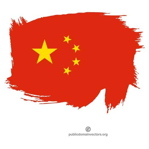 中国国旗画在白色的表面上