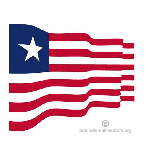 Wavy flag of Liberia