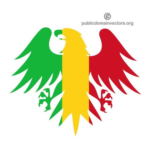 Heraldisk ørn med Malis flagg