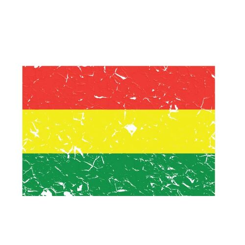 Flagge Boliviens mit geschälten Teile