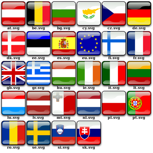 Flagi Europy wektor Pack