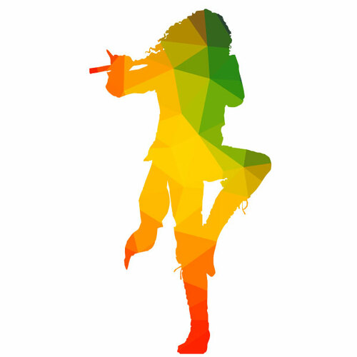 Flute player silhouette