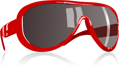 Photorelistic vector image of sunglasses with red frame