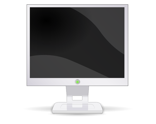 Bílá plochá obrazovka LCD monitoru vektorový obrázek