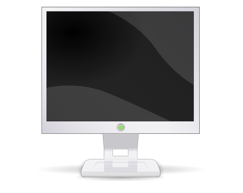 White flat screen LCD monitor vector image