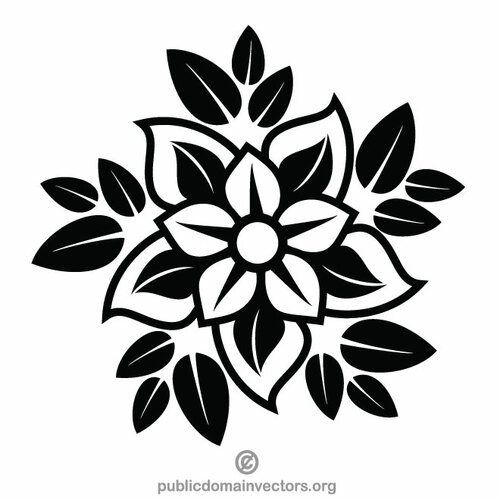 Vector de flor monocromo clip art