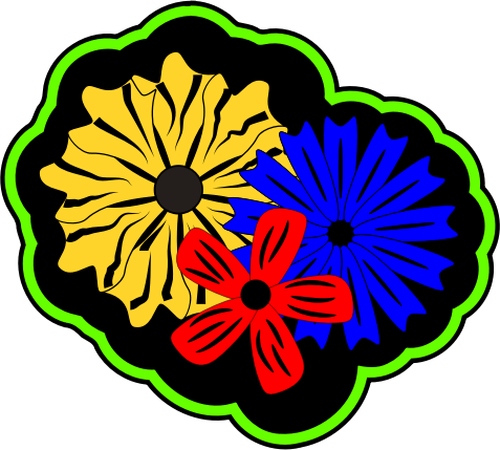 レトロな島花のベクトル図面
