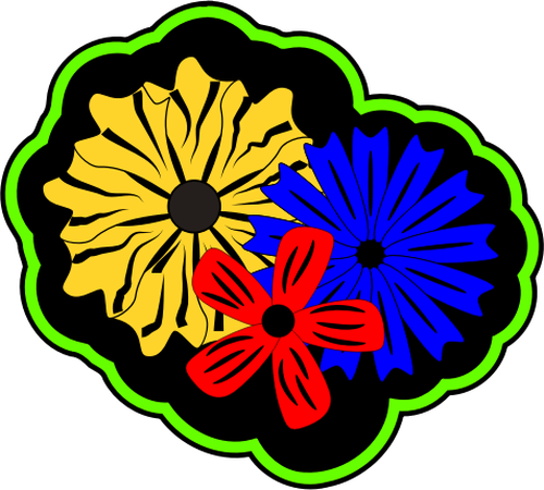 Flores ilha retrô vector desenho