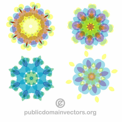 Colorful flowers vector set