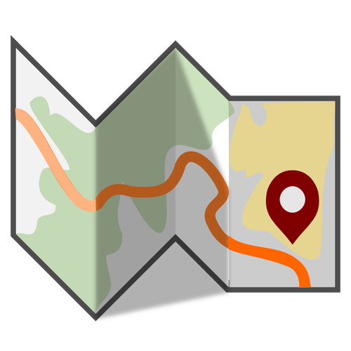 Vector image of folded map