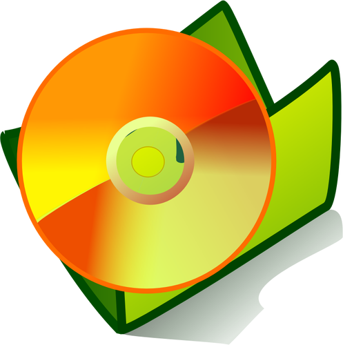 Векторные иллюстрации из оранжевый значок папки CD