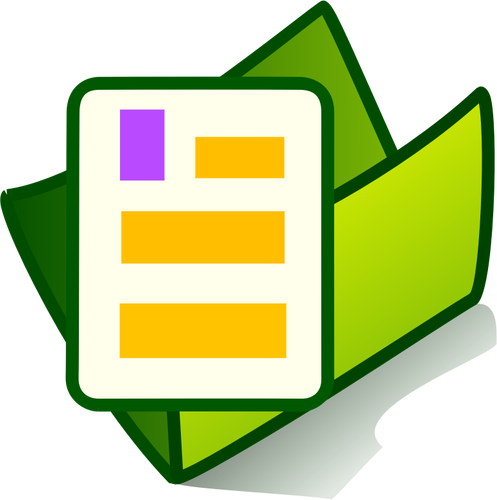 グリーン PC ドキュメント フォルダーのアイコンのベクトル描画