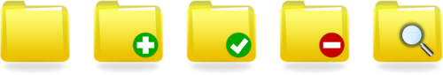 Vector drawing of selection of yellow folder icons