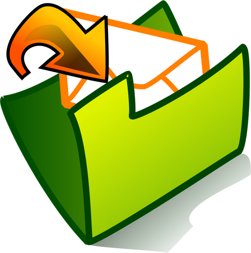 Vector illustration of incoming e-mail folder icon