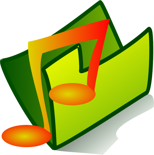 Vektor Klipart ikony složky hudební soubory