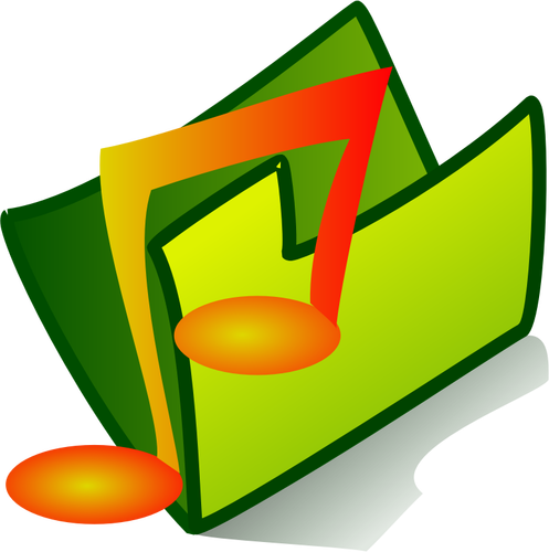 Vector clip art of musical files folder icon