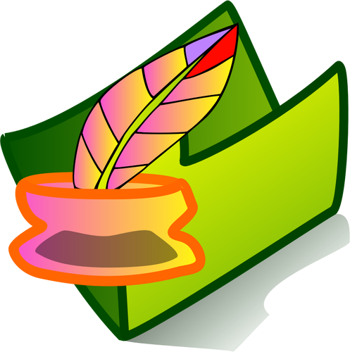 Vektorový obrázek ikony složky od ruky nakreslené zelené dokumenty