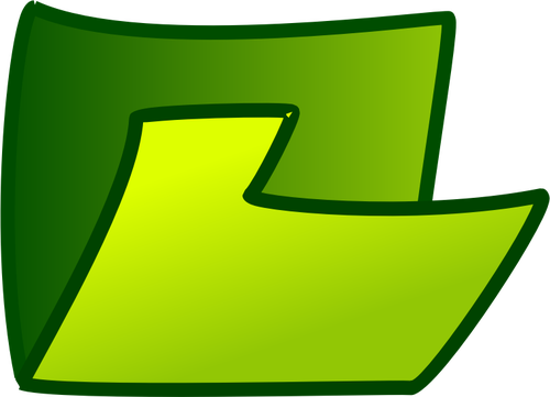 Vektorový obrázek ikony zelené ohnuté složky