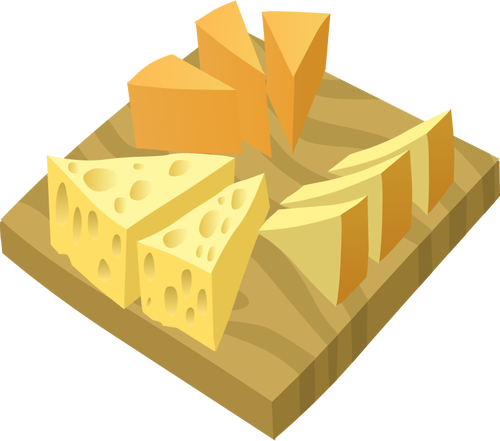 Ilustración vectorial de servir de fuente de queso