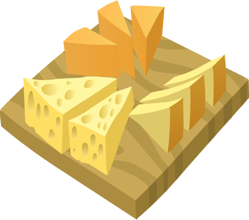 Vector illustration of cheese platter serving