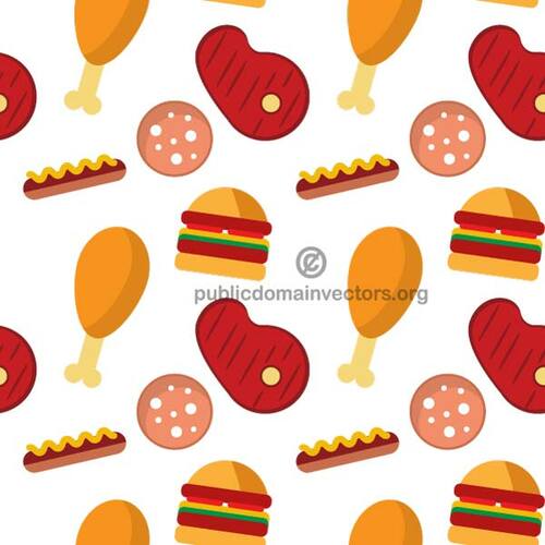 Seamless pattern with fast food