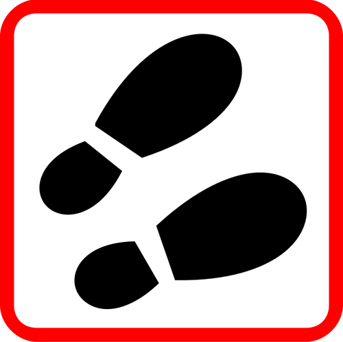 Shoeprint tanda vektor gambar