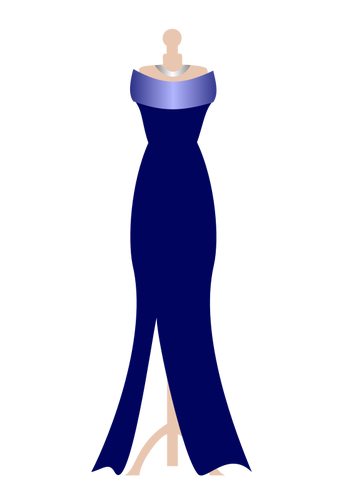 Formelle marineblå kjolen på kjolen stå vektor image