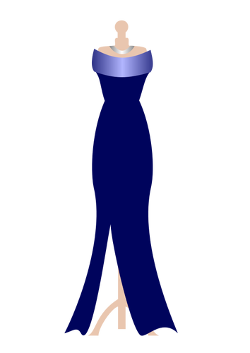 Formal navy dress on dress stand vector image