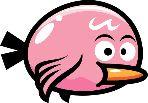 En rosa fågel från ett TV-spel