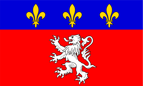 Lyonnais regionen flagga vektor illustration