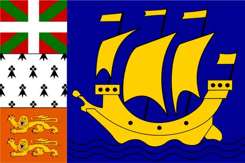 Saint Pierre and Miquelon region flag vector clip art