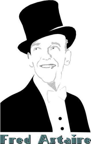 Vector drawing of portrait of Fred Astaire