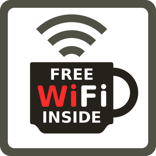 WiFi gratuit în interiorul etichetei vector imagine